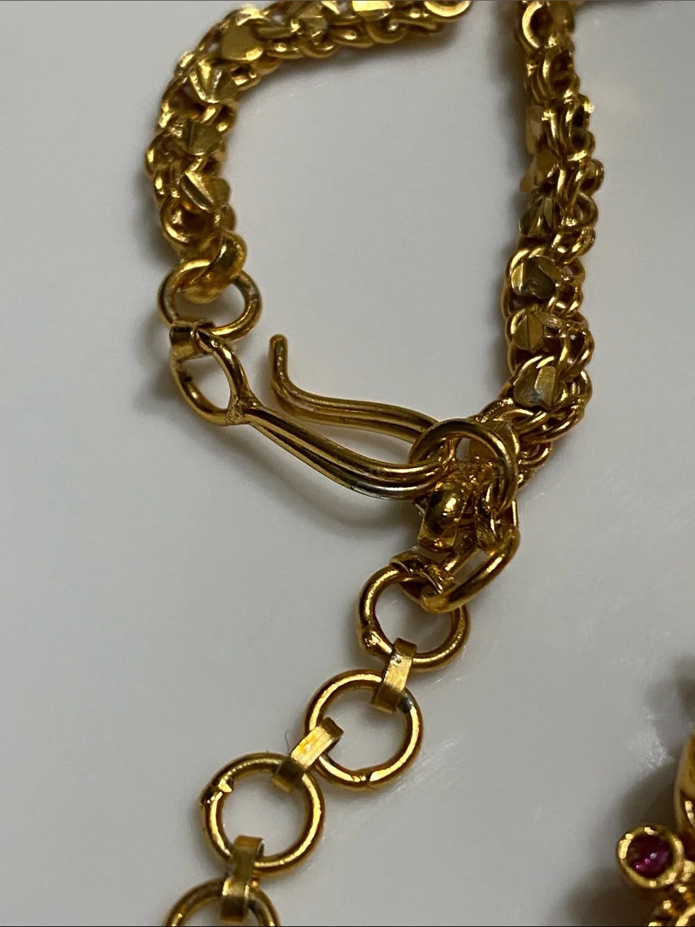 24KGP Kemp Filigree Pendant Necklace and Earrings Set with Ruby
